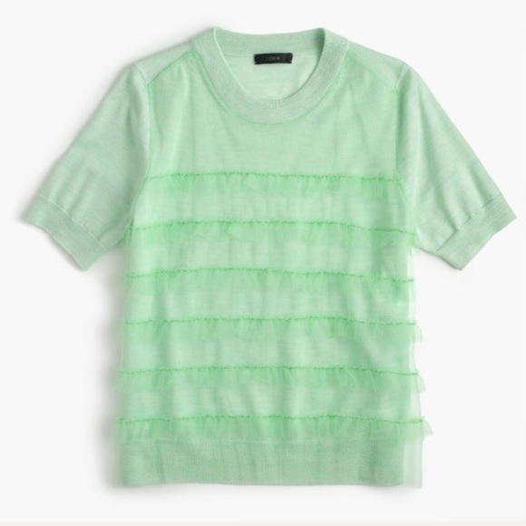 J. Crew Tops - J Crew Tippi Short Sleeve Sweater with Tulle